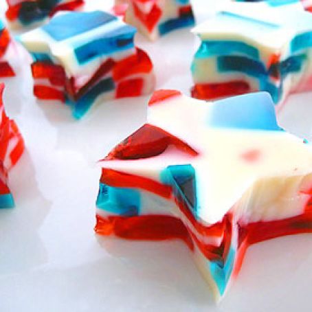 Stained Glass Jello – Red, White & Blue for the 4th of July