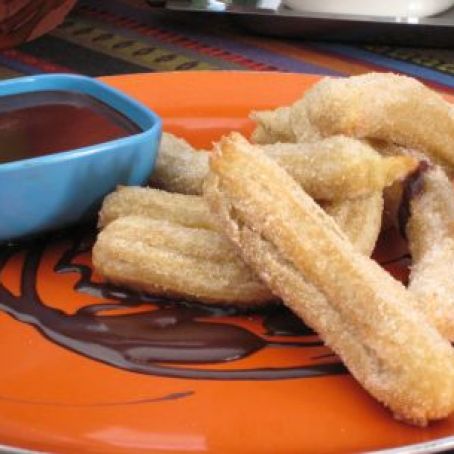 Churros with Spiced Sugar and Chocolate Dipping Sauce