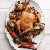 Roast Chicken with Cauliflower and Sweet Potatoes