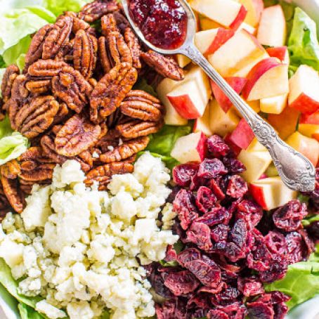 Cranberry, Apple, & Blue Cheese Salad w/ Cranberry-Apple Cider Dressing