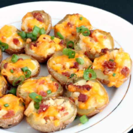 Chicken Bacon Alfredo Potato Skins