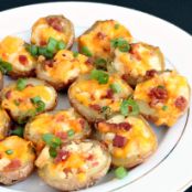 Chicken Bacon Alfredo Potato Skins