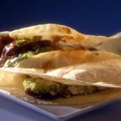 Chipotle Rubbed Steak Tacos Mole with Chipotle Cream and Guacamole