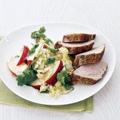 Pork Tenderloin with Cabbage and Apple Slaw