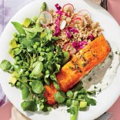 Wild Salmon with Horseradish-Mustard Sauce