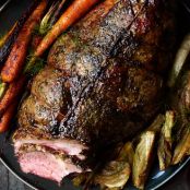 Honey-Vinegar Leg of Lamb with Fennel and Carrots