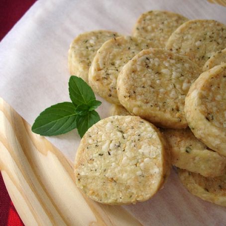 Savory herb, black pepper and parmesan shortbread