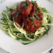 Easy Zucchini Spaghetti and Turkey Meatballs