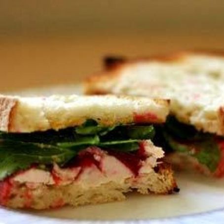 Toasted Turkey Cranberry Arugula Sandwich