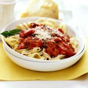 Tomato Vodka Cream Sauce with Fettuccine