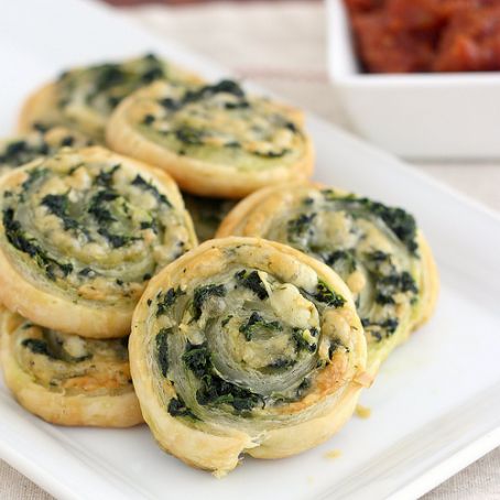 Spinach Gruyere Puff Pastry Pinwheels