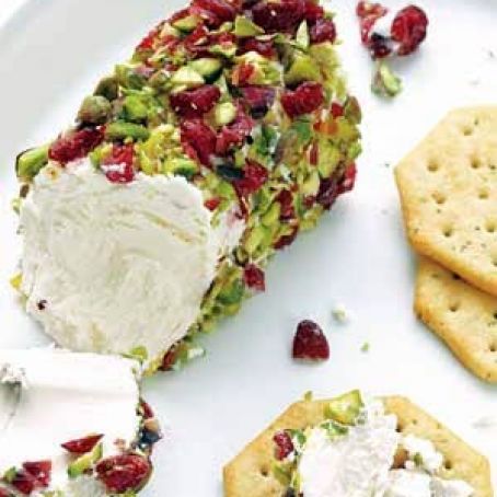 Goat Cheese With Pistachios and Cranberries