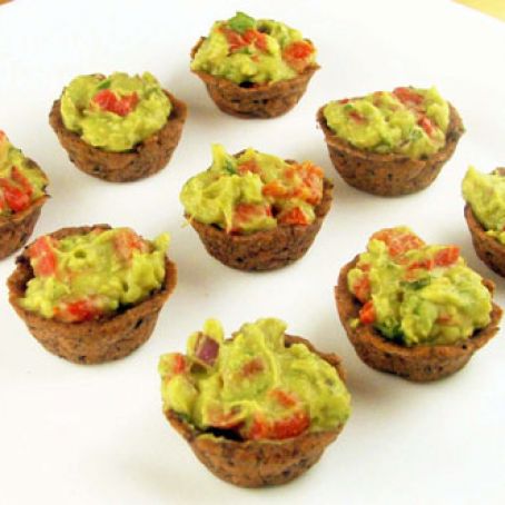 Mini Bean Black Cups Stuffed with Guacamole