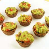 Mini Bean Black Cups Stuffed with Guacamole