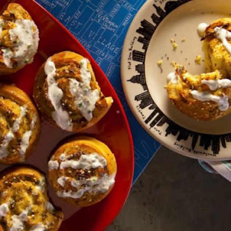 Bread - Caramelized Onion & Cheese Bagel Swirls