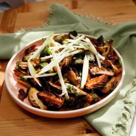 Fried Brussels Sprouts with Creamy Mustard and Cider Dressing