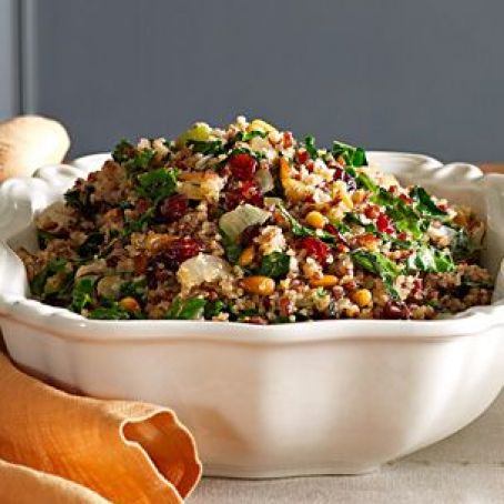 Herbed Quinoa & Red Rice Stuffing with Kale & Pine Nuts