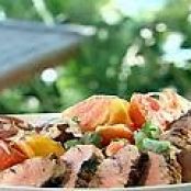 Grilled Pork Tenderloin with Spicy Chile-Coconut Tomato Salad