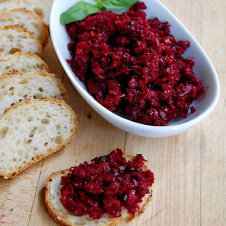 Red Beet Tapenade Crostini