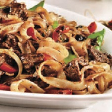 STIR-FRIED BEEF WITH BLACK BEANS AND RICE NOODLES