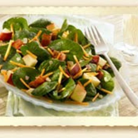Spinach Salad with Bacon, Cheddar and Apple