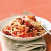 Bucatini with Pancetta, Tomatoes, and Onion