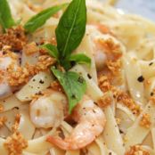Linguine with Shrimp and Scallops in a Creole Cheddar Sauce