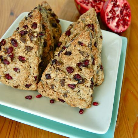 pomegranate and dark chocolate chunk scones