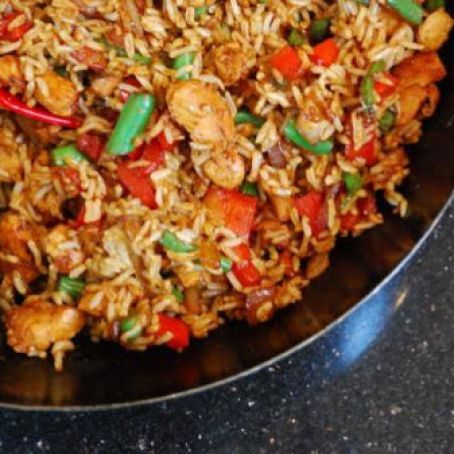 Spicy Singapore-Style Chicken Fried Rice