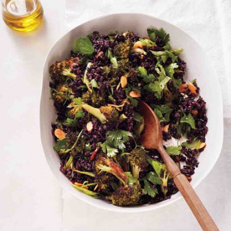 Black Rice and Broccoli with Almonds