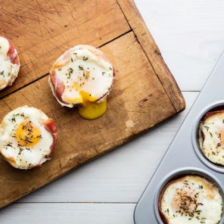 Eggs Baked in Crispy Prosciutto Baskets