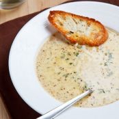 Roasted Cauliflower and Aged White Cheddar Soup