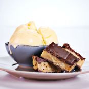 Michael Symon's Chocolate Caramel Peanut Bars with Popcorn Gelato