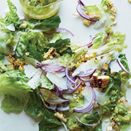 Romaine and Charred Corn Salad with Avocado Dressing