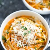 Creamy Roasted Red Pepper Zucchini Noodles