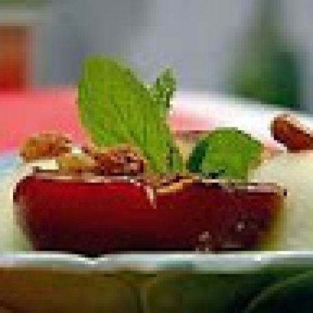 Brown Sugar Grilled Plums with Lemon Sorbet