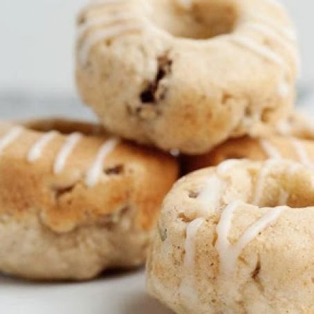 Baked Banana Nut Doughnuts with Vanilla Glaze