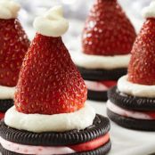 Candy Cane Oreo Santa Hat Cookies