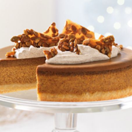 Pumpkin Spice Latte Cheesecake with Pumpkin Seed Brittle