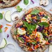 Rainbow Veggie Hummus Pizza & Everything Bagel Crust