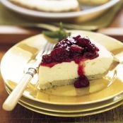 Lemon Chiffon Pie with Glazed Cranberries