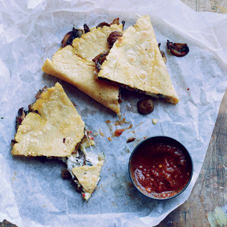 Mixed Mushroom-and-Cheese Quesadillas
