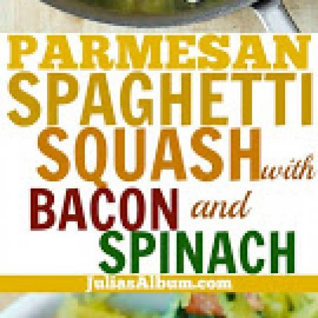 Parmesan Spaghetti Squash, Spinach, and Bacon with Pine Nuts