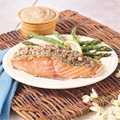 Honey-Dijon Salmon With Pecan Crust