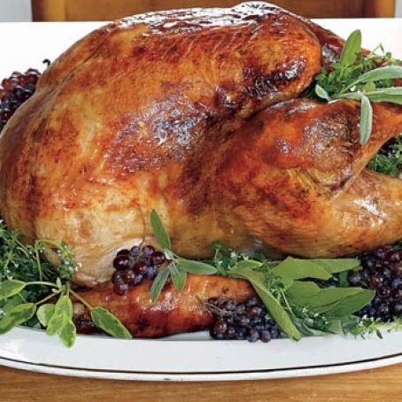 Roast Heritage Turkey with Bacon-Herb Butter and Cider Gravy