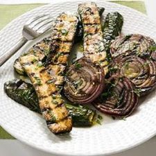 ZUCCHINI GRILLED WITH RED ONION WITH LEMON-BASIL VINAIGRETTE