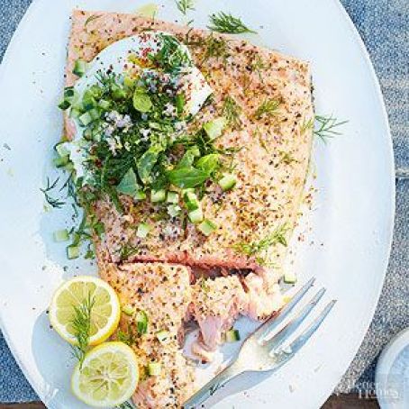 Roasted Salmon with Herbs & Yogurt