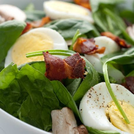 Spinach Salad with Warm Bacon Dressing