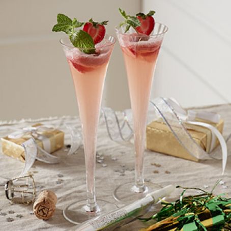 Strawberry Sorbet Champagne Float