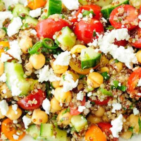 Quinoa, Chikpea, Cucumber and Feta Salad